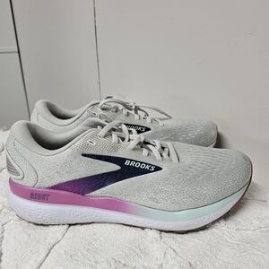 Brooks Ghost Sneakers Athletic Shoes Purple Gray Running Walking Comfy Size 11.5